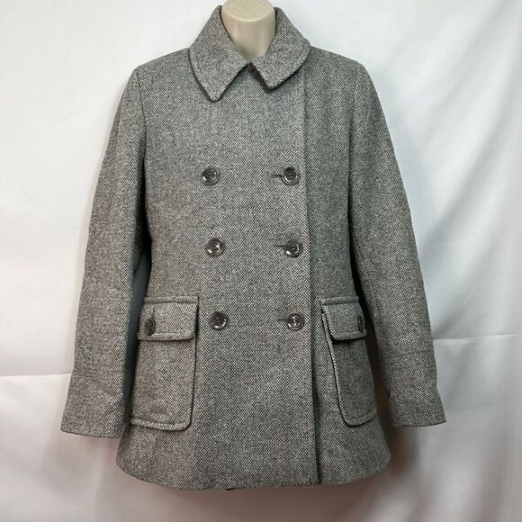Calvin Klein Gray wool double breasted coat size 2 NWOT - Picture 1 of 13